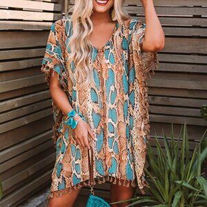 Snake Print Tunic/Beach Cover up